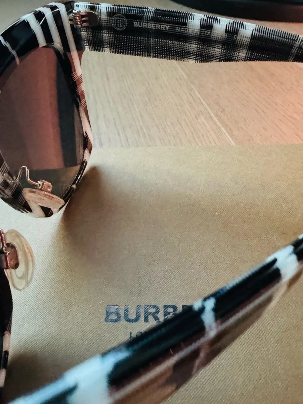 Burberry 4364 399487 Check White Black Dark Gray Sunglasses